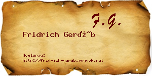 Fridrich Geréb névjegykártya